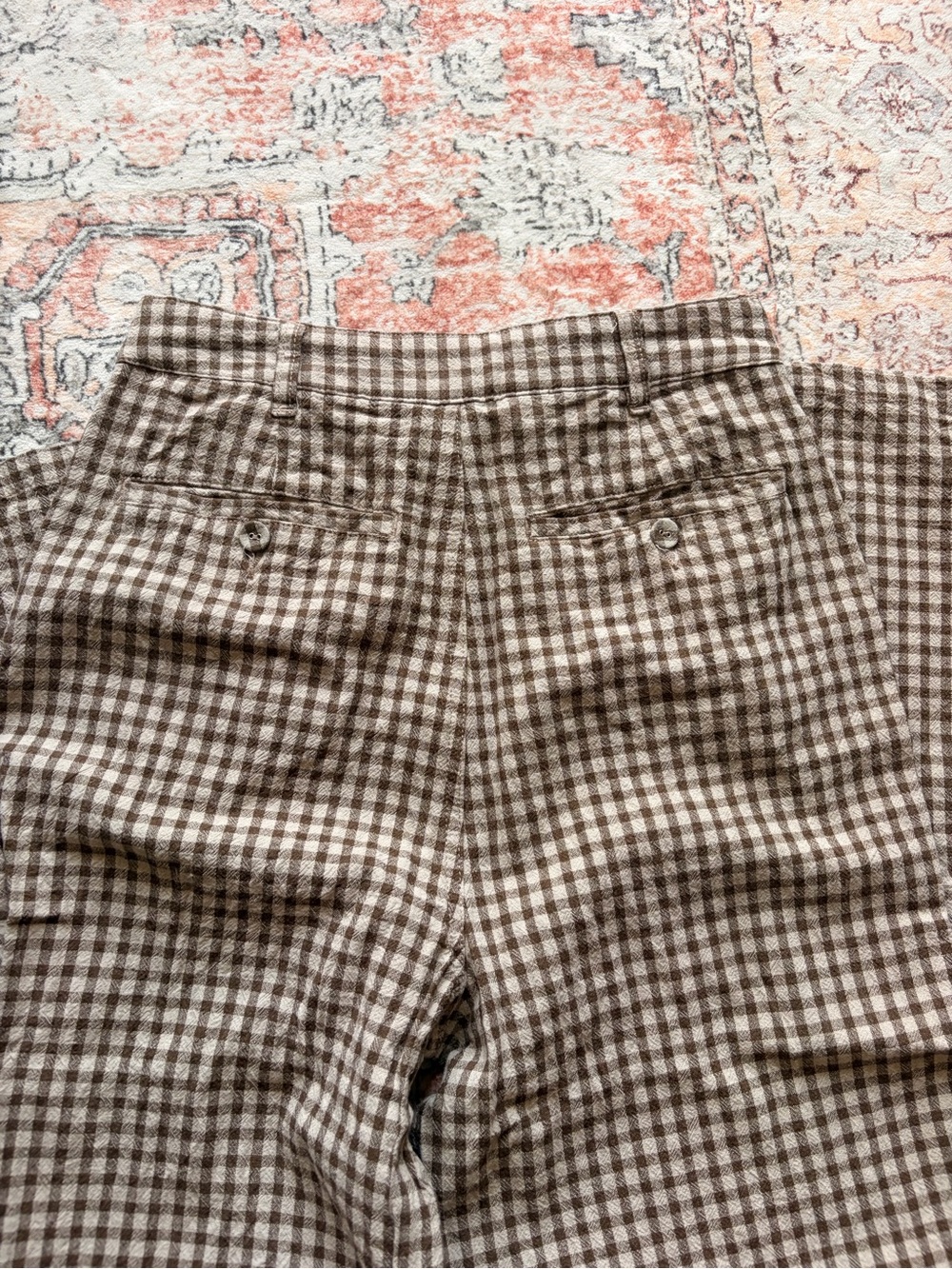 Rolla’s High-Rise Wide-Leg Gingham Pants - Brown/Cream - Picture 4 of 4